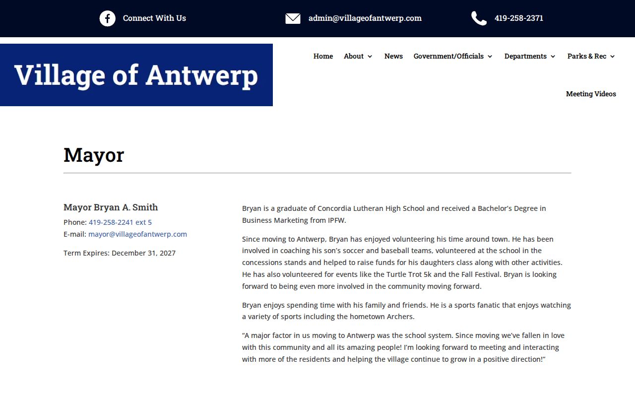 Antwerp court records context at Village of Antwerp Hall
