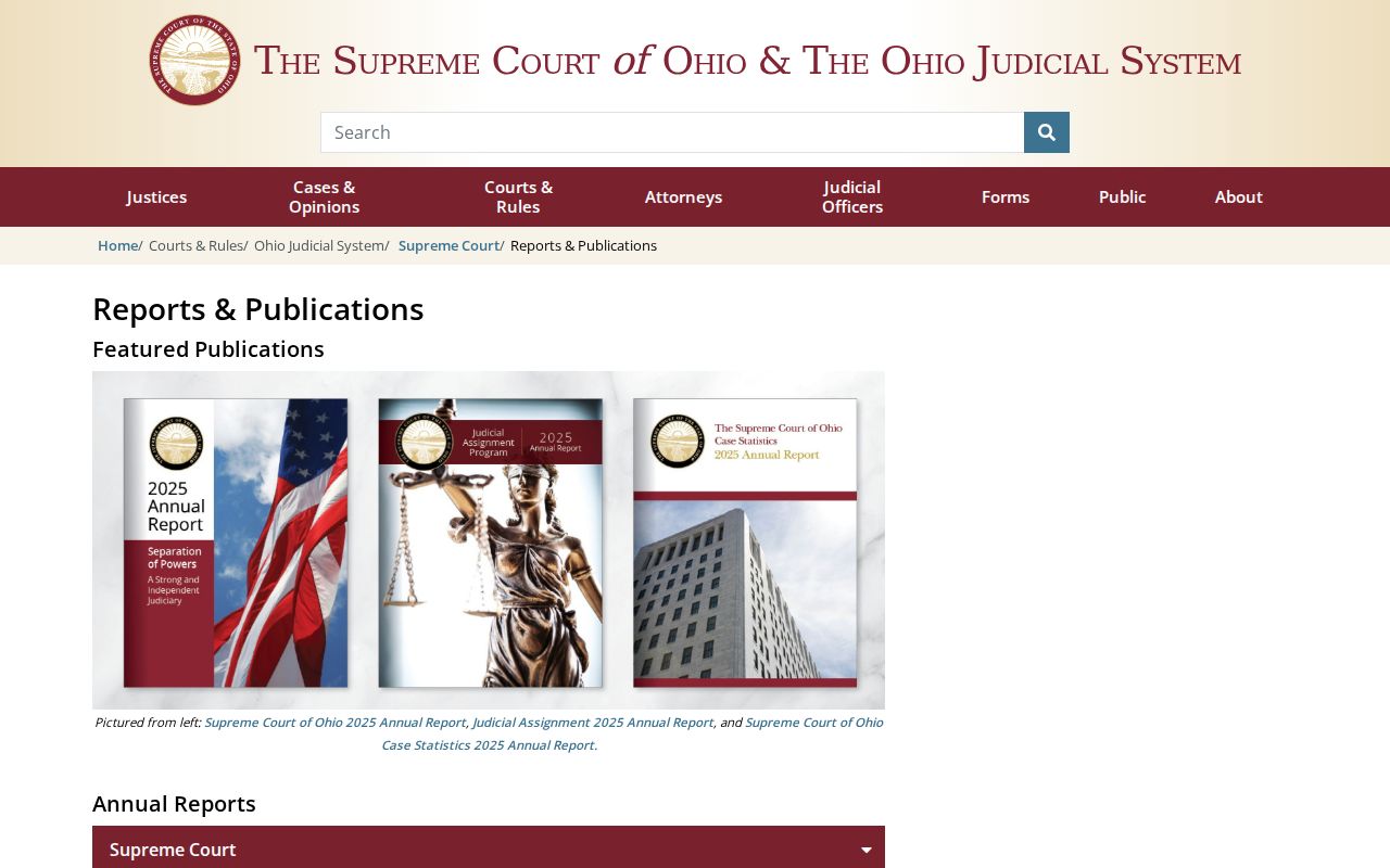 Paulding County court schedule Ohio Supreme Court reports source