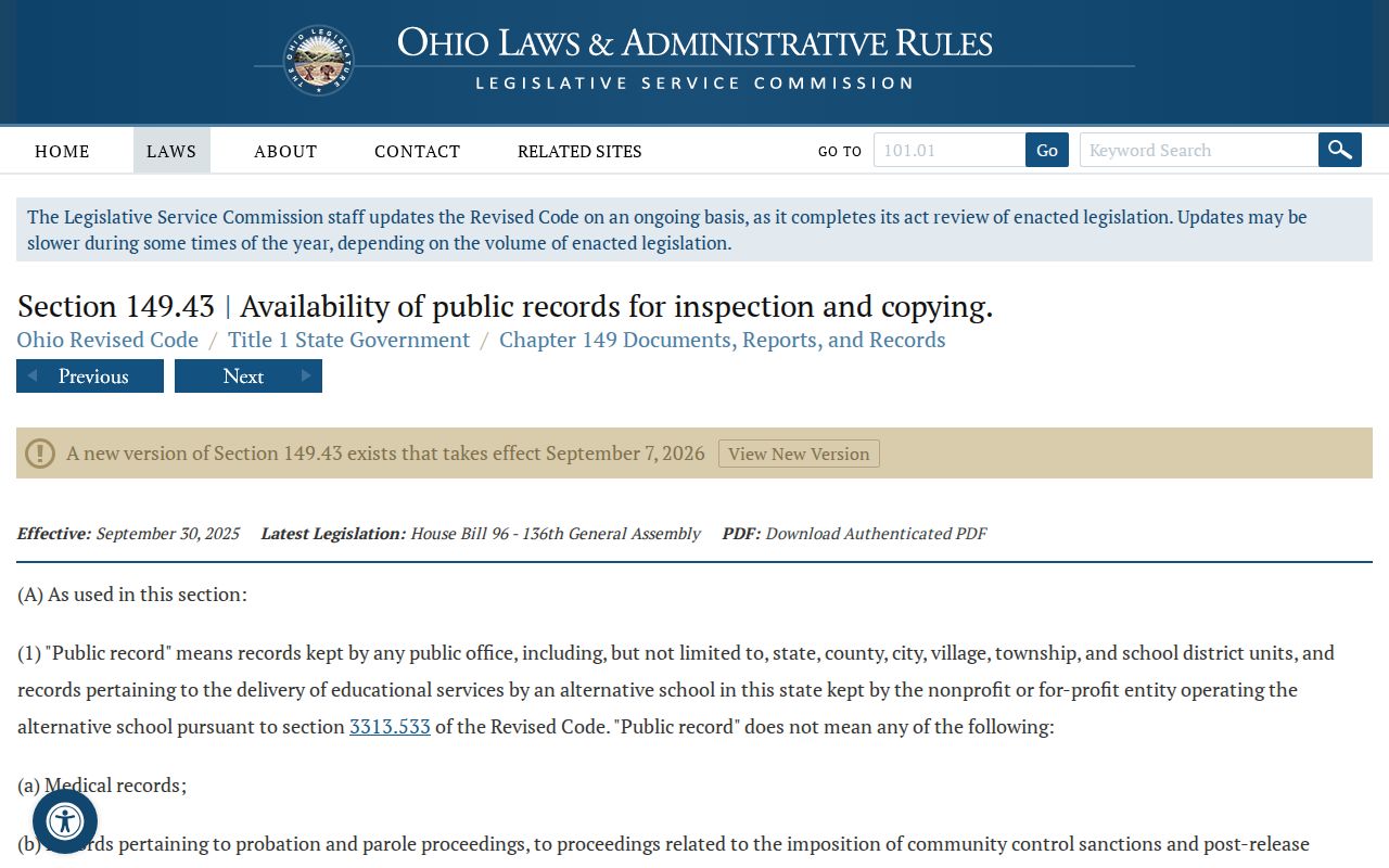 Paulding County court case records access source for Ohio public-records law