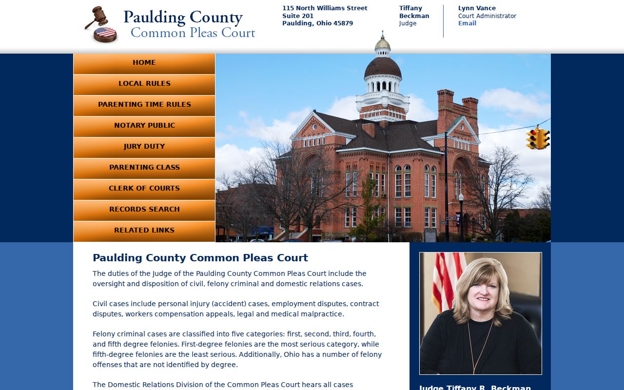 Paulding County court docket Common Pleas court page