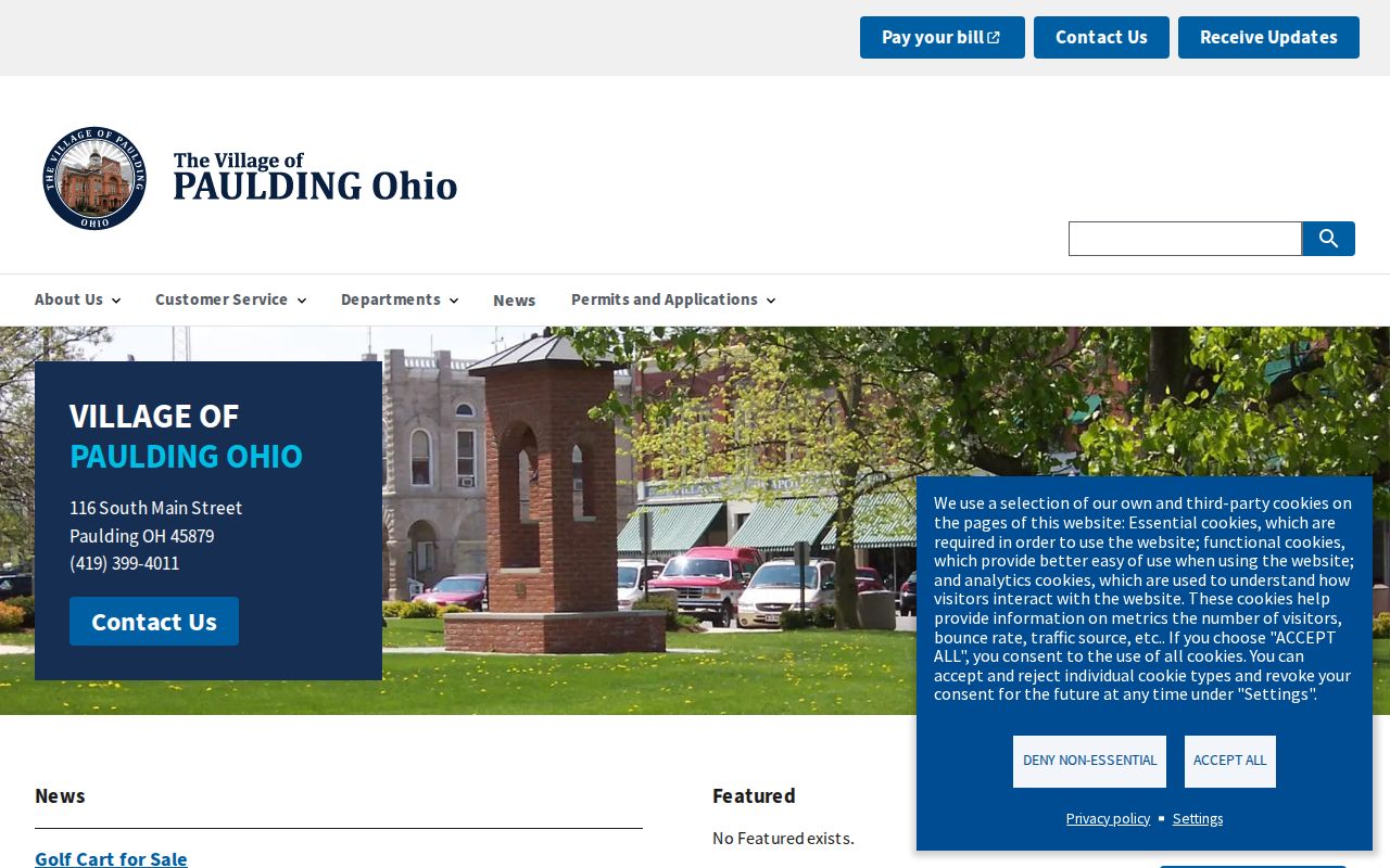 Paulding court records context at Village of Paulding Hall
